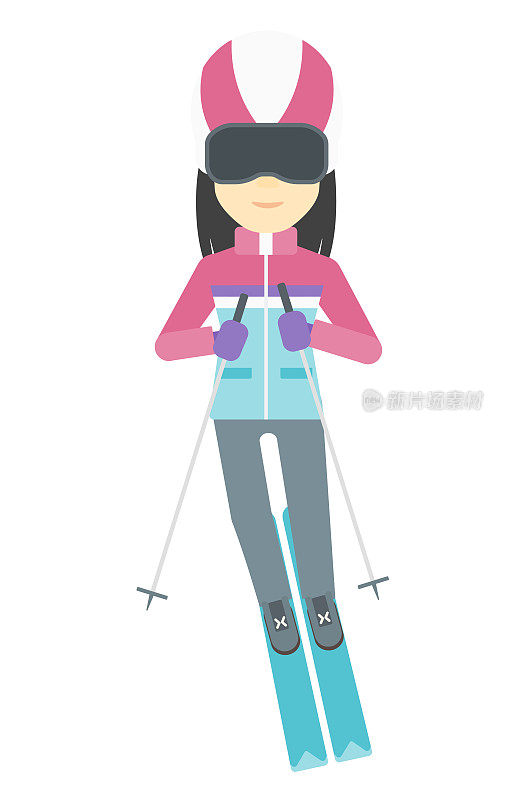 Young woman skiing